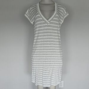 Athleta gray/white stripe (Nirvana) Newport Sweatshirt Dress-M